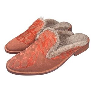 Free people butter fly effect velvet loafer mules 6.5